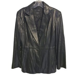 JLC New York Outwear | Women's Black Genuine Leather Jacket (Size Small)